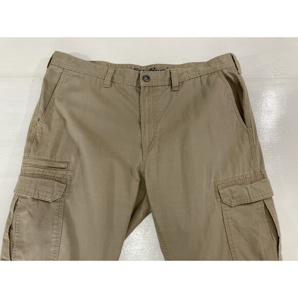 Eddie Bauer Men’s 40x36 Tan Khaki Ripstop Cargo Pants Utility Hiking Outdoor - Picture 3 of 13